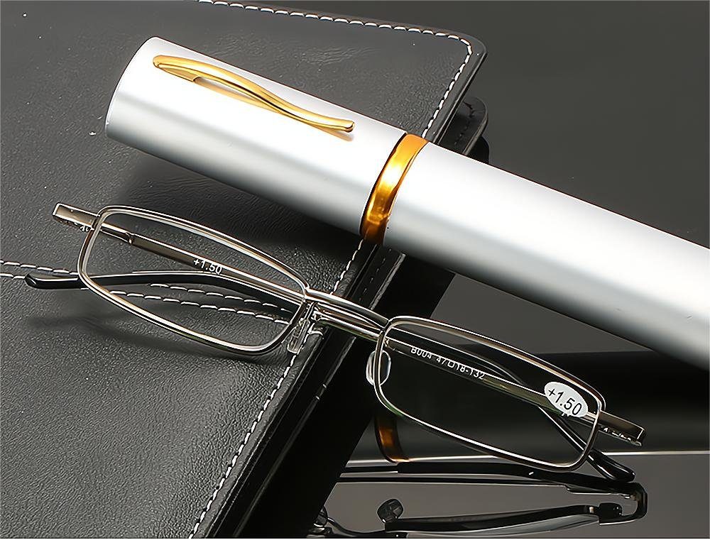 Lesebrille Rechteckig Schmal Blaulichtfilter Damen Herren